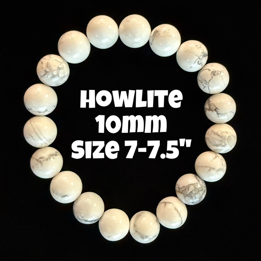 Authentic Howlite 10mm Stretchy Bracelet by‎ Bombshell Beads